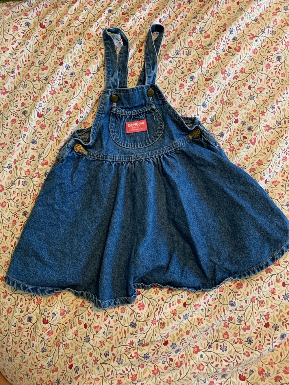 VINTAGE OshKosh B'gosh Blue Denim Overall Dress size 5